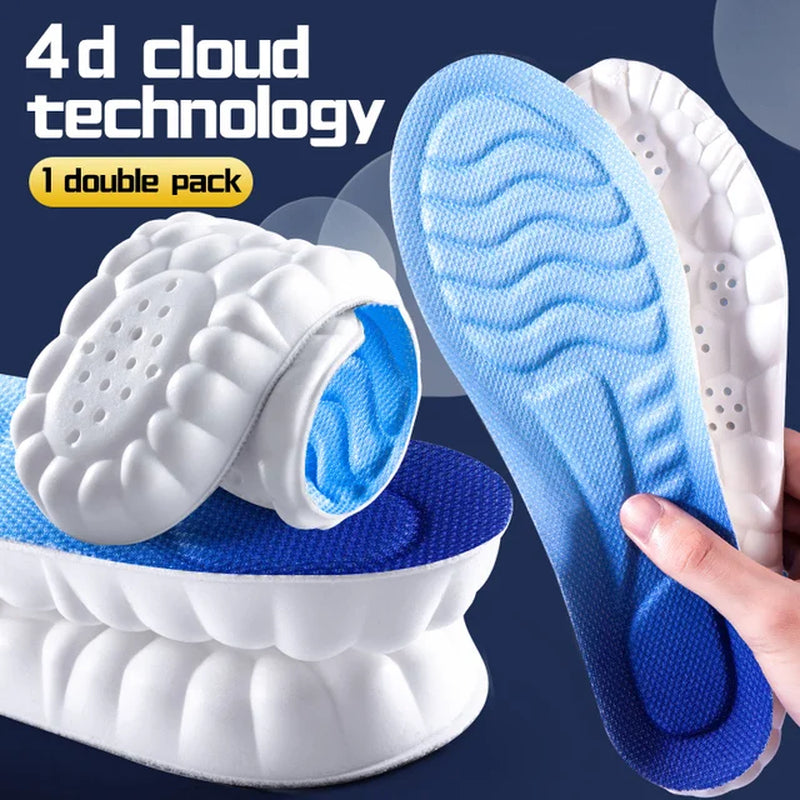 4D Sports Massage Insoles for Adults High Elastic Soft Deodorization Massage Running Football Orthopedic Shoe Pads Unisex
