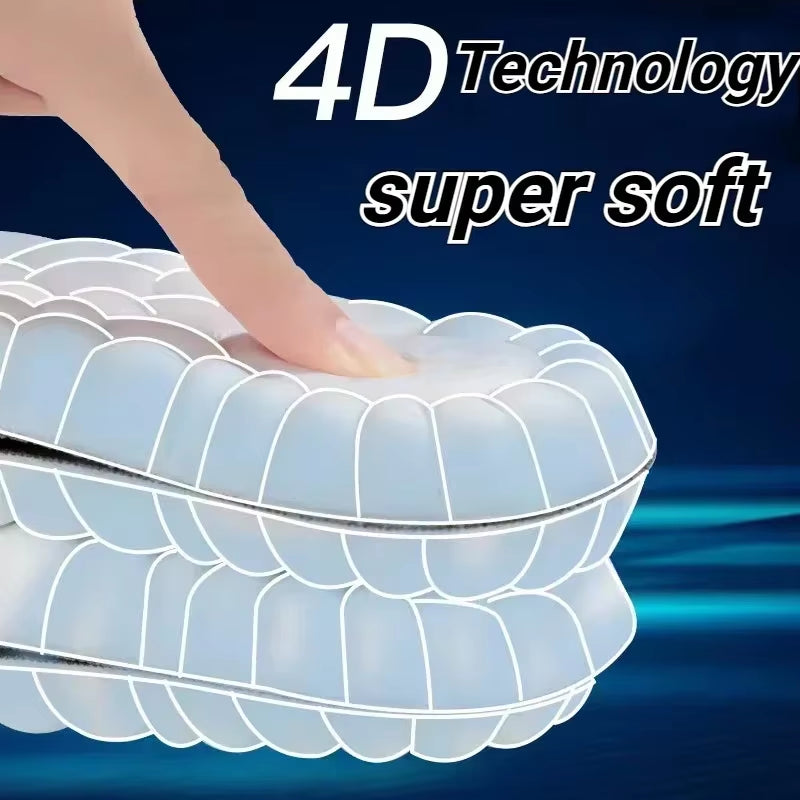 4D Sports Massage Insoles for Adults High Elastic Soft Deodorization Massage Running Football Orthopedic Shoe Pads Unisex