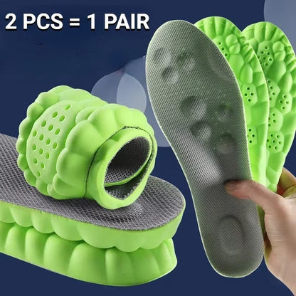 4D Sports Massage Insoles for Adults High Elastic Soft Deodorization Massage Running Football Orthopedic Shoe Pads Unisex