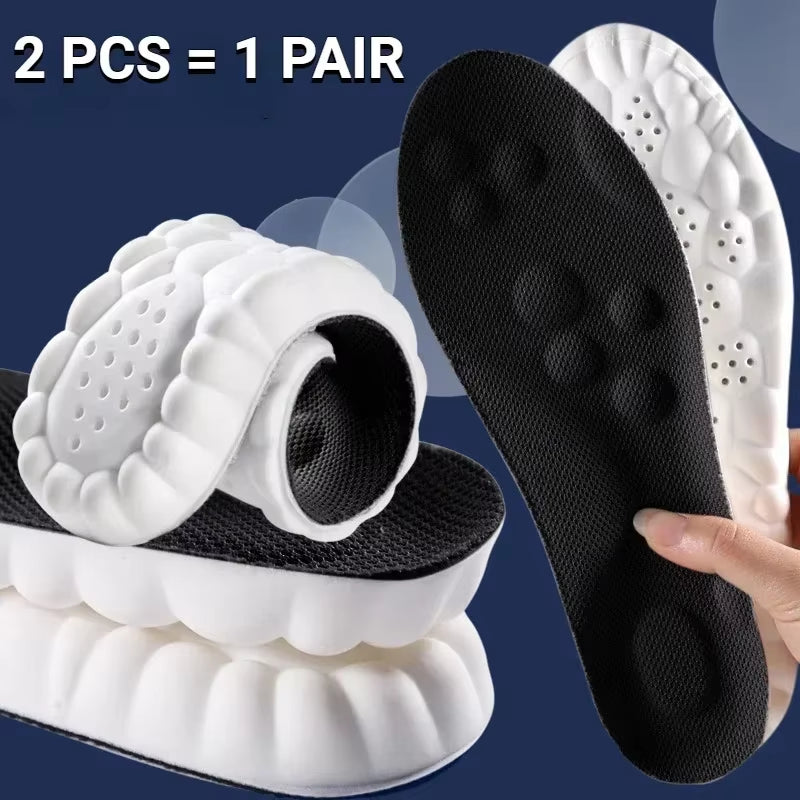 4D Sports Massage Insoles for Adults High Elastic Soft Deodorization Massage Running Football Orthopedic Shoe Pads Unisex
