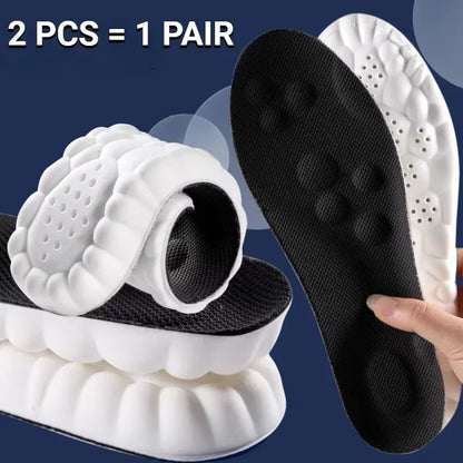 4D Sports Massage Insoles for Adults High Elastic Soft Deodorization Massage Running Football Orthopedic Shoe Pads Unisex