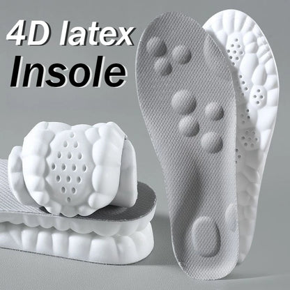 4D Sports Massage Insoles for Adults High Elastic Soft Deodorization Massage Running Football Orthopedic Shoe Pads Unisex